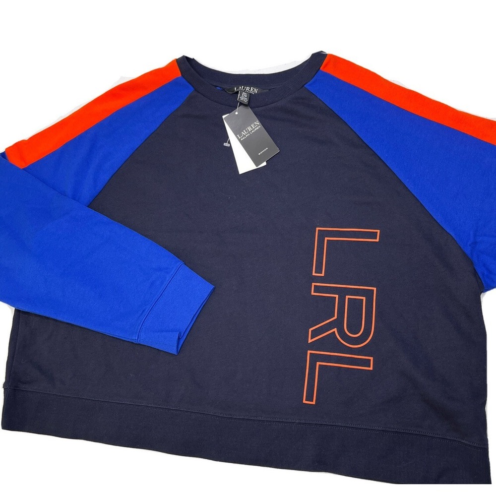 Lauren Ralph Lauren French Terry LRL Logo Crewneck Sweatshirt Womens Plus 2X NWT